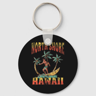 North Shore Hawaii Beach Surf Summer Vacation Vint Key Ring