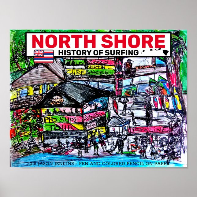 NORTH SHORE HISTORY OF SURFING PIPELINE POSTER (Front)