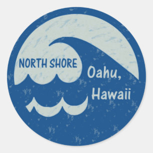 North Shore, Oahu, Hawaii Classic Round Sticker