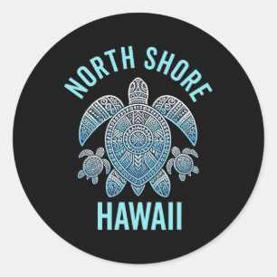 North Shore Oahu Hawaii Souvenir Surfing Hawaiian  Classic Round Sticker