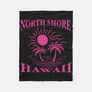 North Shore Oahu Hawaii Souvenir Surfing Hawaiian Fleece Blanket