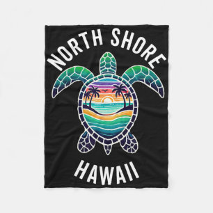 North Shore Oahu Hawaii Souvenir Surfing Hawaiian Fleece Blanket