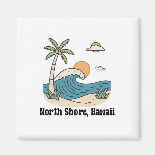 North Shore Oahu Hawaii Souvenir Surfing Hawaiian Magnet
