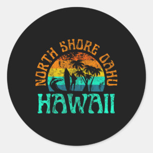 North Shore Oahu Hawaii Surf Beach Surfer Waves Gi Classic Round Sticker