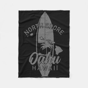 North Shore Oahu Hawaii Surf Board Surfing Surfer Fleece Blanket