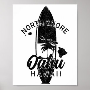 North Shore Oahu Hawaii Surf Board Surfing Surfer  Poster