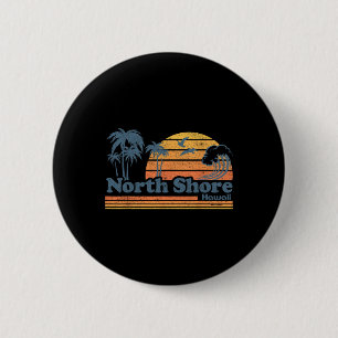 North Shore Oahu Hawaii Vintage Beach Surfing Retr 6 Cm Round Badge