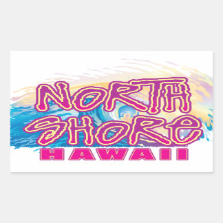 North Shore Waves Rectangular Sticker