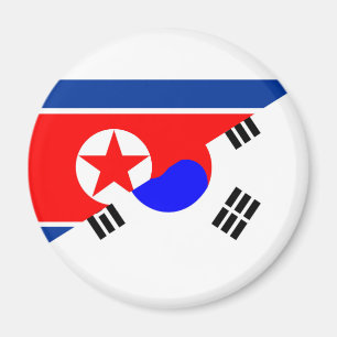 north south korea half flag country symbol magnet