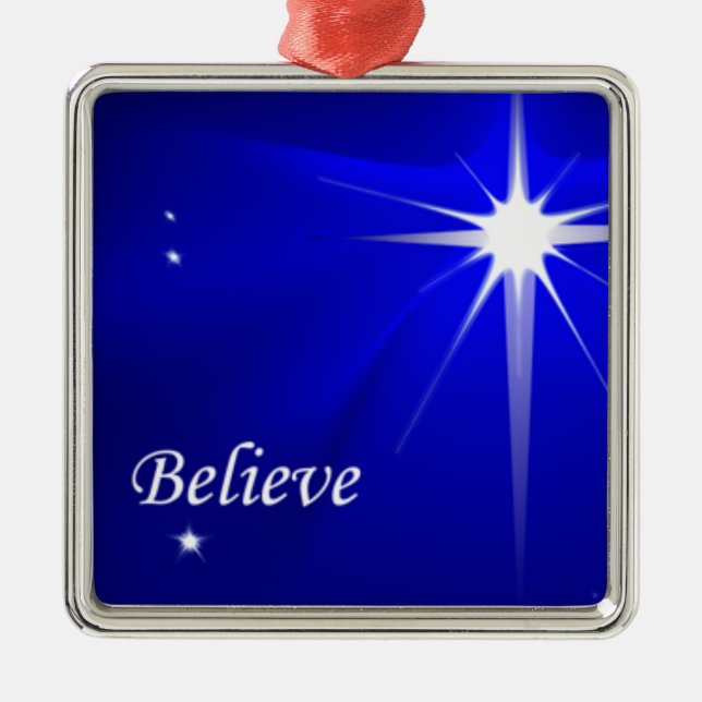 North Star Believe Christian Christmas Ornament (Front)
