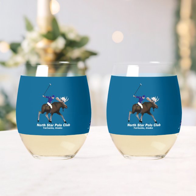 North Star Polo Club Stemless Wine Glass (Insitu (Wedding))