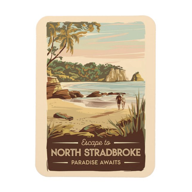 North Stradbroke Island Australia Illustration Magnet (Vertical)