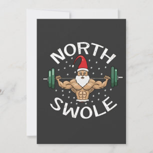 North Swole Funny Muscle Santa Christmas Fitness Announcement