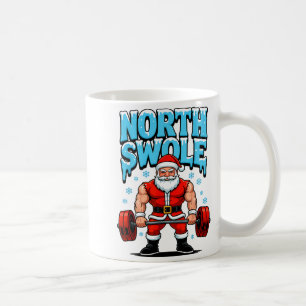 North Swole Santa Funny Christmas Gym Workout Lift Coffee Mug