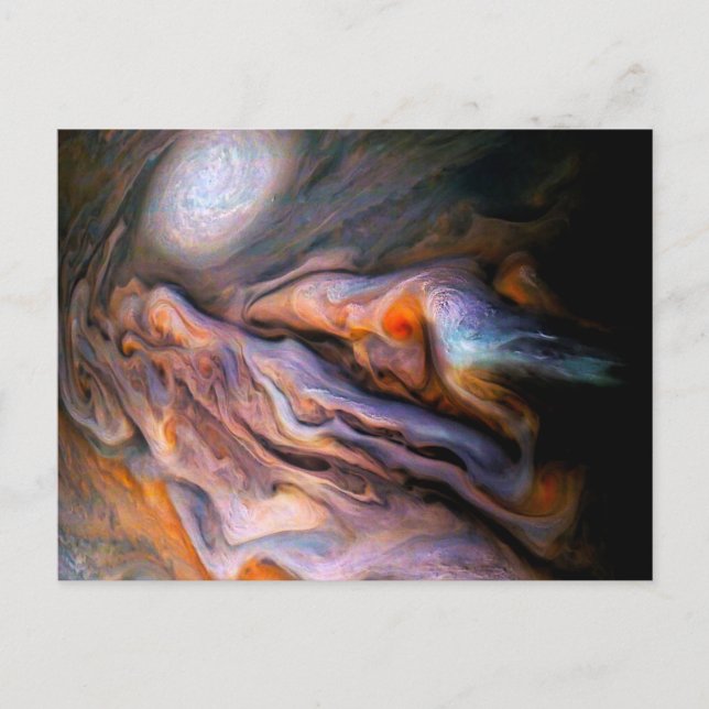 North Temperate Belt Jupiter Swirling Clouds Postcard (Front)