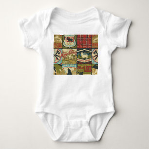 North Territories Adventure: Symbolic Patchwork Baby Bodysuit
