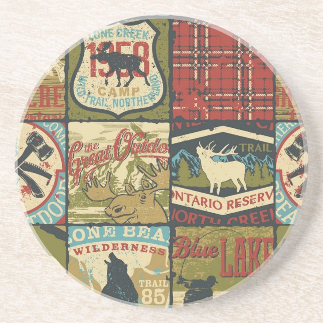 North Territories Adventure: Symbolic Patchwork Coaster (Front)