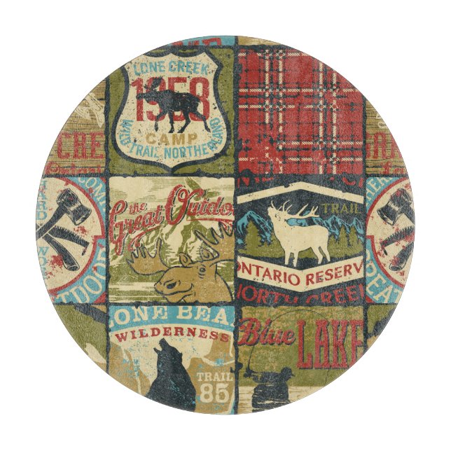 North Territories Adventure: Symbolic Patchwork Cutting Board (Front)