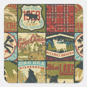 North Territories Adventure: Symbolic Patchwork Square Sticker