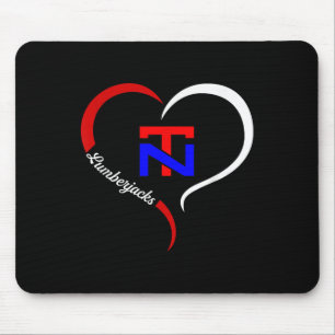 North Tonawanda Lumberjacks Logo Half Heart Mouse Pad