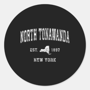 North Tonawanda New York Ny Athletic Sports Classic Round Sticker