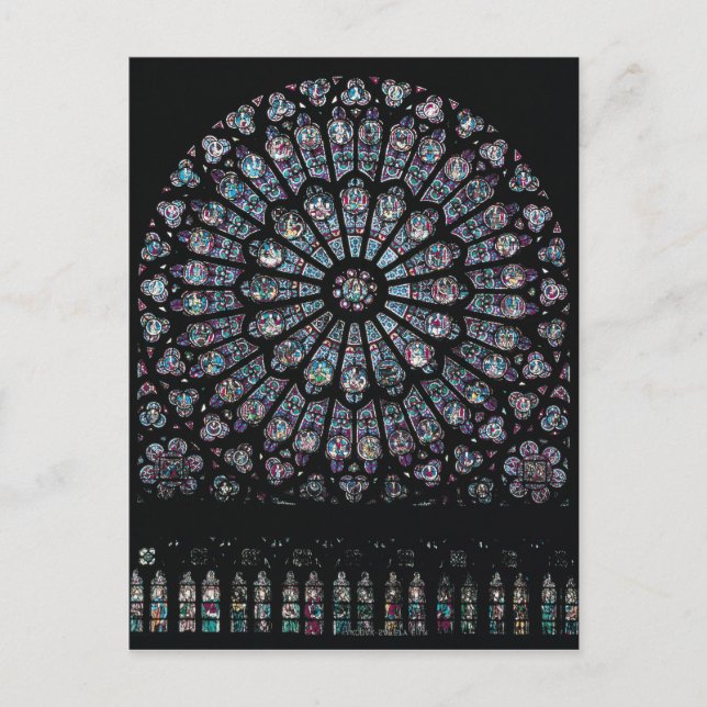 North transept rose window postcard (Front)