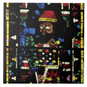 North transept windows; rose depicts the Old Testa Ceramic Tile
