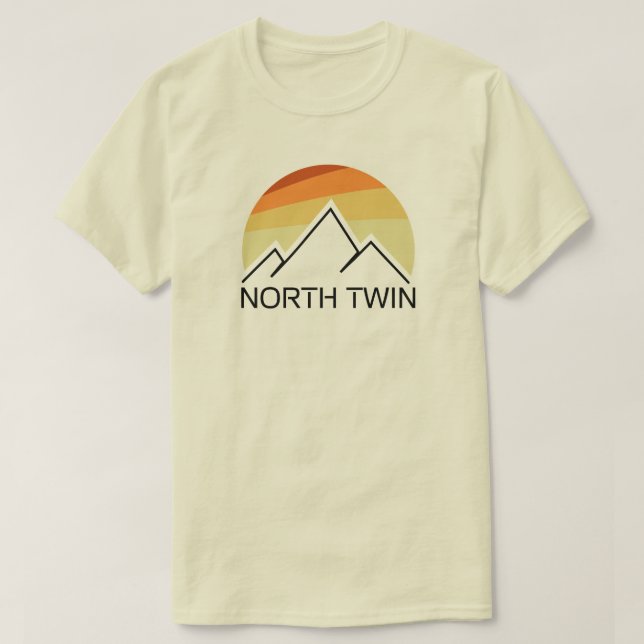 North Twin Mountain New Hampshire Retro T-Shirt (Design Front)