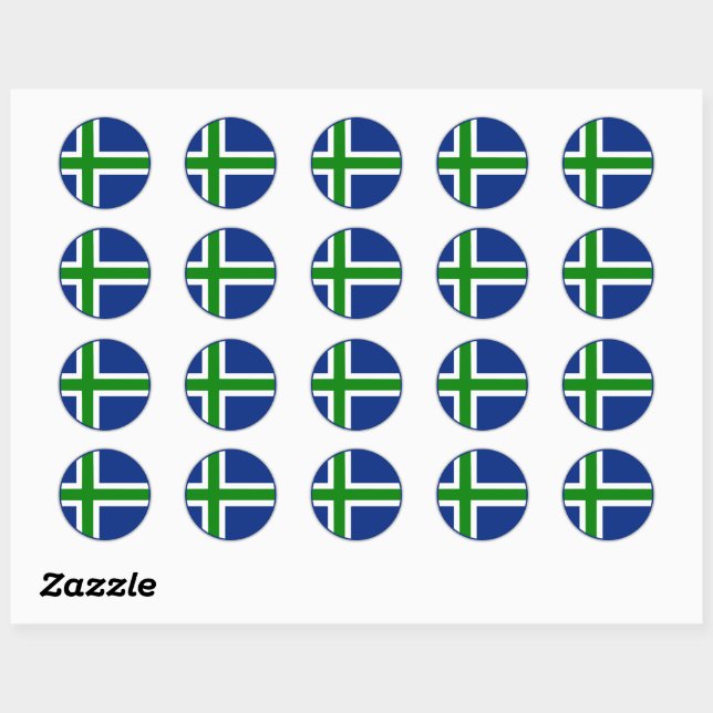 North Uist Flag Classic Round Sticker (Sheet)