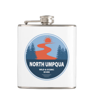 North Umpqua Wild and Scenic River Oregon Hip Flask