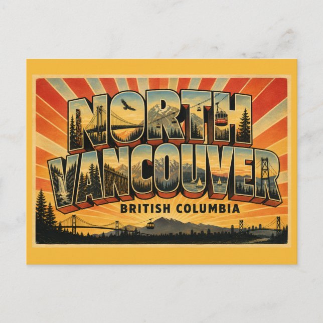  North Vancouver BC Mountain Gateway Postcard (Front)
