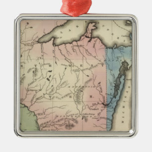 North Western and Michigan Territories Metal Ornament