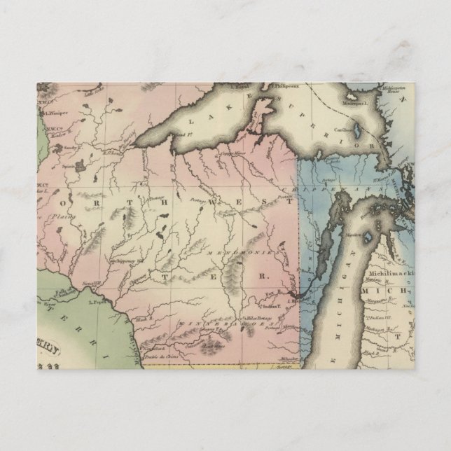 North Western and Michigan Territories Postcard (Front)