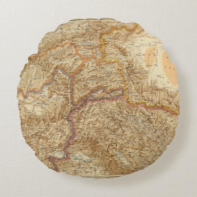 North Western Frontier of India Round Cushion (Front)