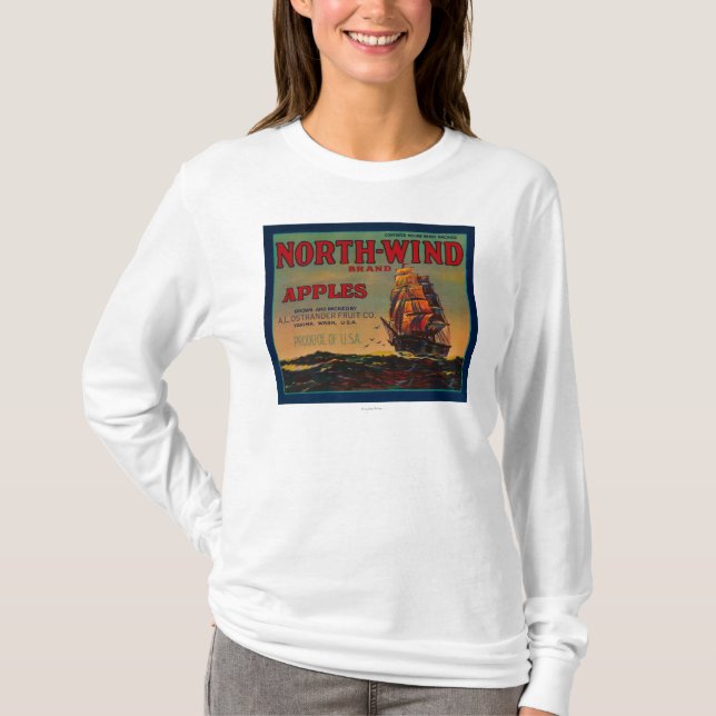 North Wind Apple Crate LabelYakima, WA T-Shirt (Front)