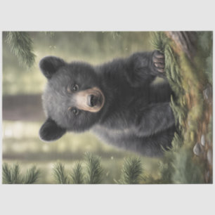 North Woods Little Black Bear Cub Tissue Paper