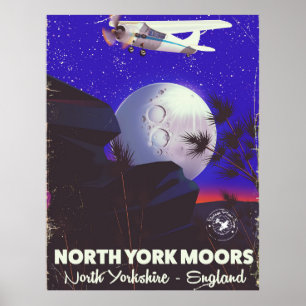 North York Moors England travel poster