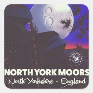 North York Moors England travel poster Square Sticker