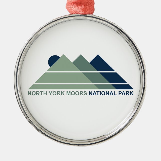 North York Moors National Park Mountain Sun Metal Ornament (Front)