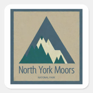 North York Moors National Park Rustic Square Sticker