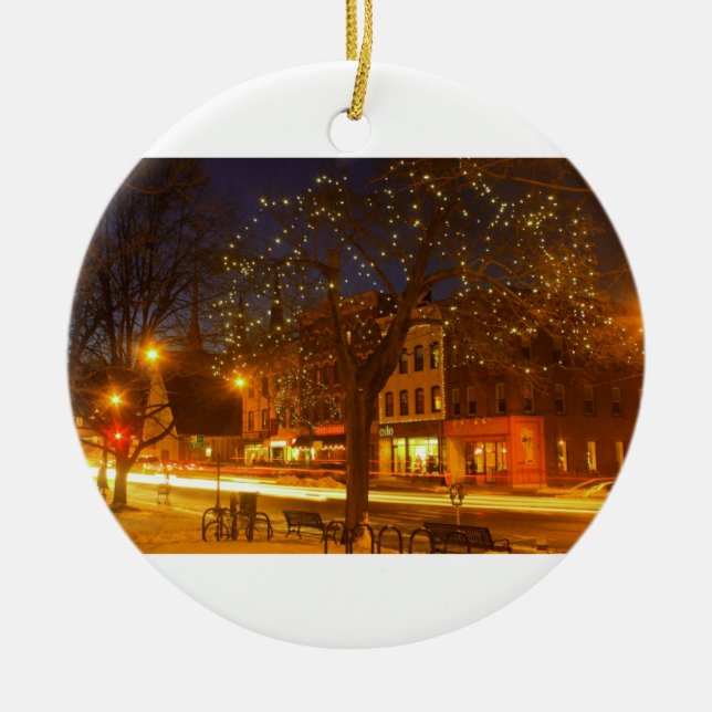 Northampton Downtown Lights Ceramic Tree Decoration (Front)