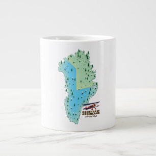 Northeast Greenland National Park map Large Coffee Mug