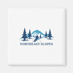 Northeast Slopes Vermont Ski Resort Skiing Skier _ Magnet