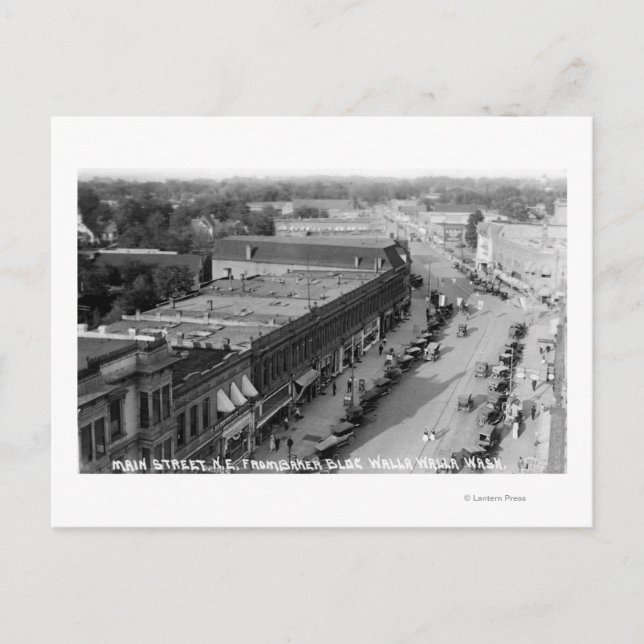 Northeast View of Main St from Baker Bldg Postcard (Front)