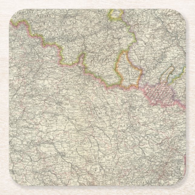 Northeastern France Square Paper Coaster (Front)