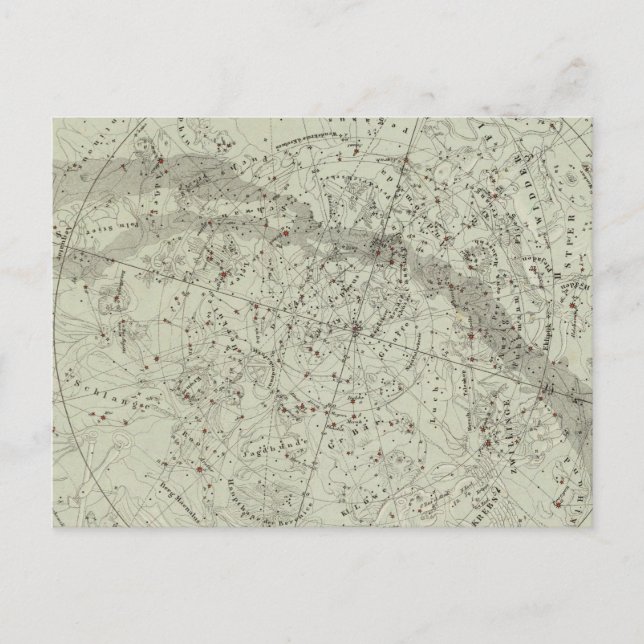 Norther Night Sky map Postcard (Front)