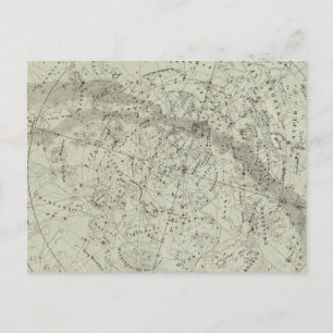 Norther Night Sky map Postcard