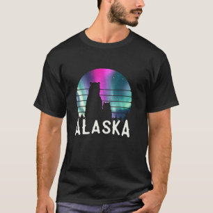 Northern Alaska Mama Bear Baby Polar Lights Viewin T-Shirt