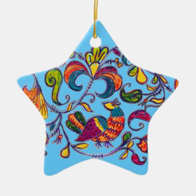 Northern Bird by Alexandra Cook Ceramic Ornament (Front)