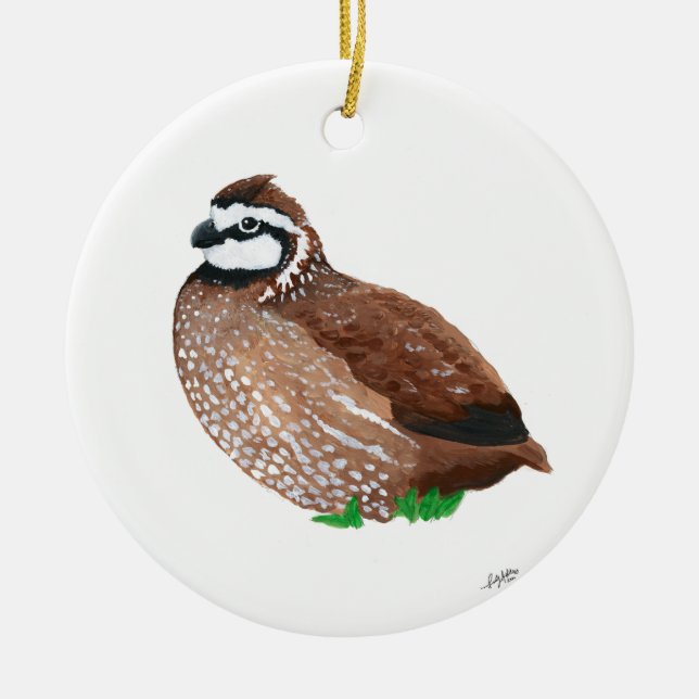 Northern Bobwhite Ceramic Ornament (Front)